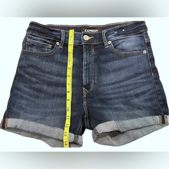 Express Midi Denim Shorts Size 6 - Picture 5 of 8